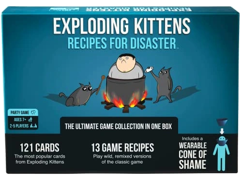 All details for the board game Exploding Kittens: Recipes for Disaster and similar games