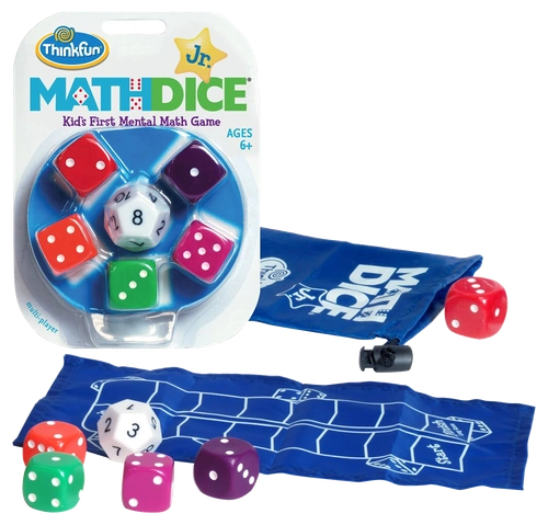 All details for the board game Math Dice Jr. and similar games