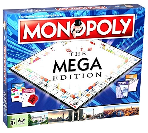 All details for the board game Monopoly: The Mega Edition and similar games