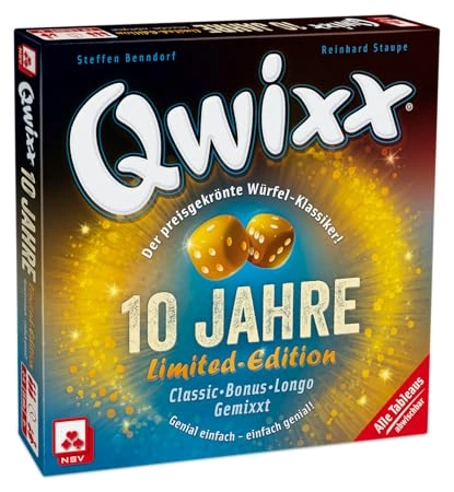 All details for the board game Qwixx: 10 Jahre Limited-Edition and similar games