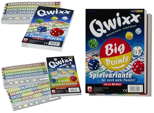 All details for the board game Qwixx: Big Points and similar games