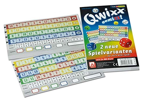 All details for the board game Qwixx Mixx and similar games