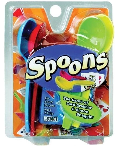 All details for the board game Spoons and similar games