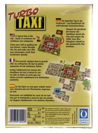 All details for the board game Turbo Taxi and similar games
