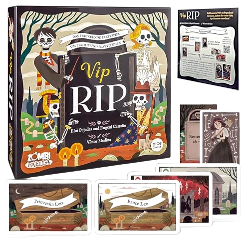 All details for the board game VIP RIP and similar games