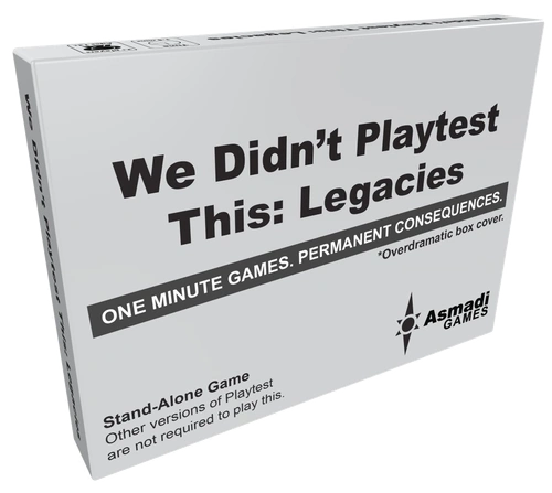All details for the board game We Didn't Playtest This: Legacies and similar games