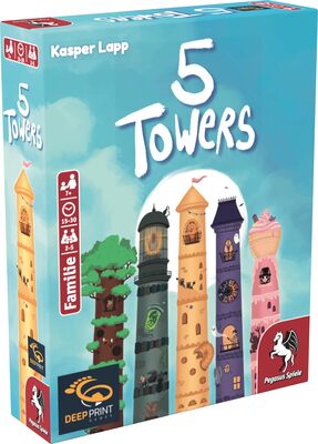 All details for the board game 5 Towers and similar games