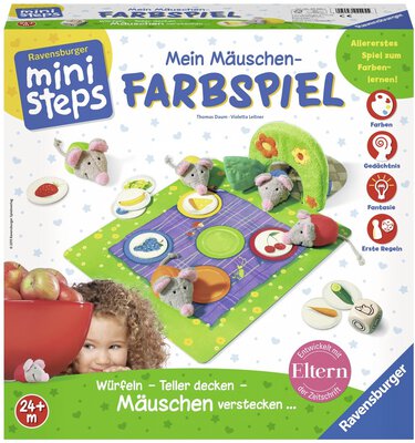 All details for the board game Mein Mäuschen-Farbspiel and similar games