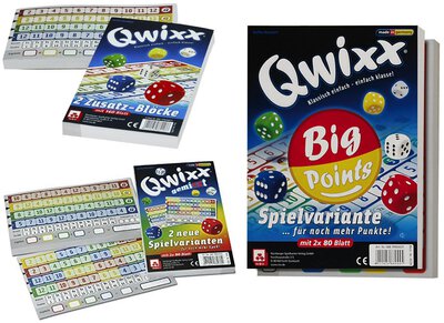 All details for the board game Qwixx: Big Points and similar games