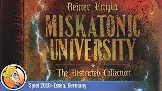 YouTube Review for the game "Miskatonic University: The Restricted Collection" by BoardGameGeek