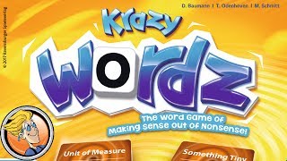 YouTube Review for the game "Krazy Wordz" by BoardGameGeek